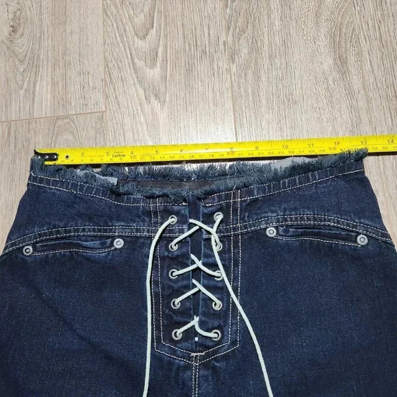 Vintage Y2K dark wash flared lace-up jeans size 26 ✦ Industry Supply Co ✦ - Picture 6 of 8